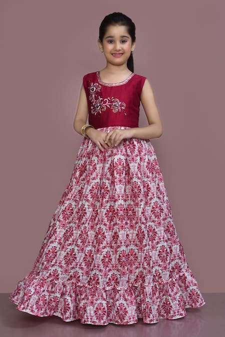 Adorable Floral Digital Print With Thread & Sequence Work Gown - Ethnic Race