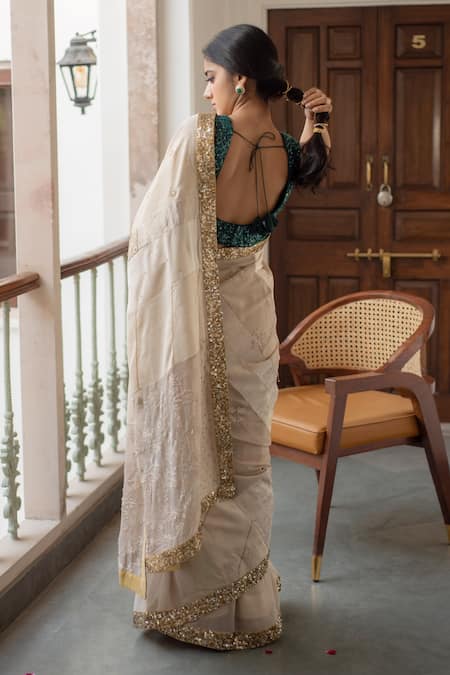 Priyanka Raajiv Ausra Border Embroidered Saree 