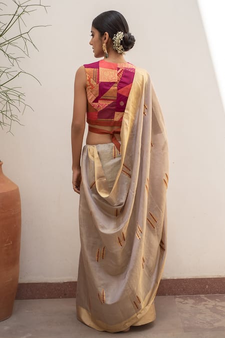 Priyanka Raajiv Kuu Silk Chanderi Saree With Running Blouse 