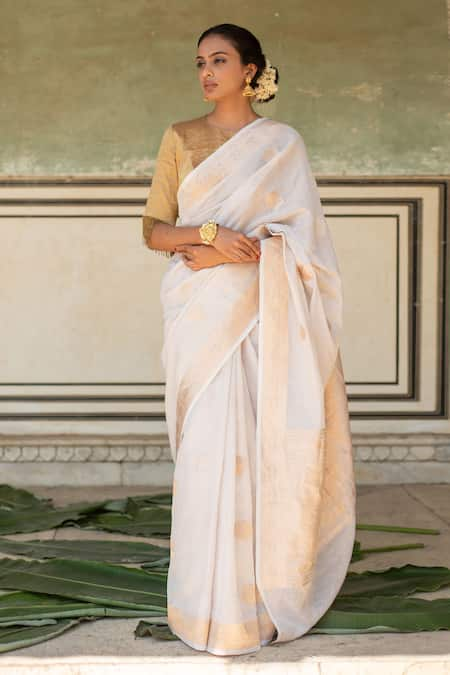 Priyanka Raajiv Rena Silk Banarasi Woven Saree With Running Blouse 