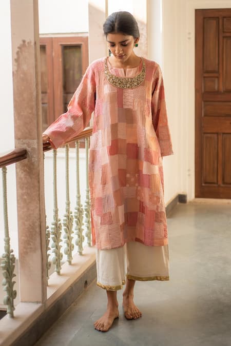 Priyanka Raajiv Senara Patch Work Kurta & Pant Set 