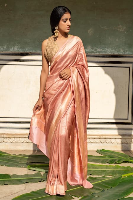 Priyanka Raajiv Zuri Silk Banarasi Woven Saree With Running Blouse 