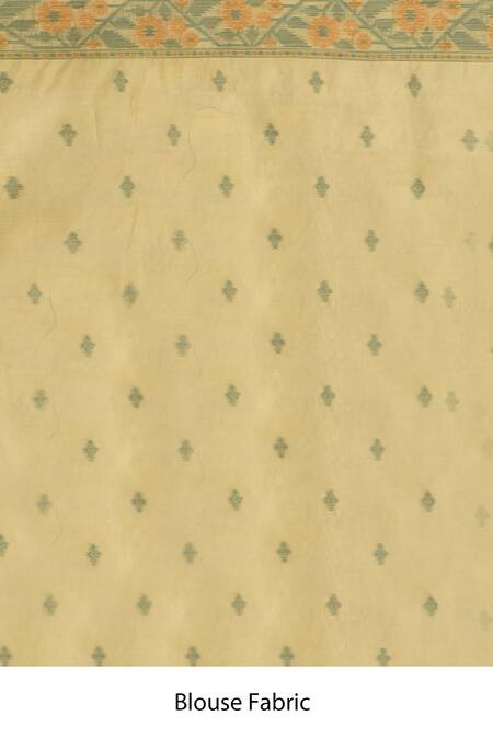 Nazaakat By Samara Singh_Beige Soft Linen Silk Printed Saree With Running Blouse_Online_at_Aza_Fashions