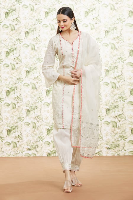 Kaia Embroidered Kurta Farzi Pant Set 