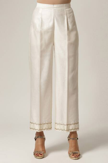 Buy_Anantaa By Roohi_Off White , , Placement Dabka Kurta With Pant 