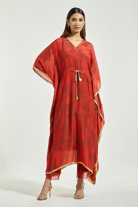 Anantaa by Roohi Flower Bloom Print Kaftan With Pant 