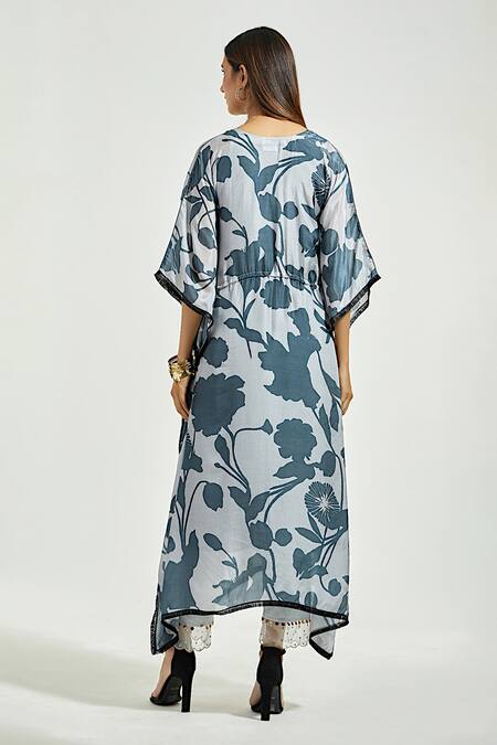 Anantaa By Roohi Flower Vine Print Kaftan With Pant 