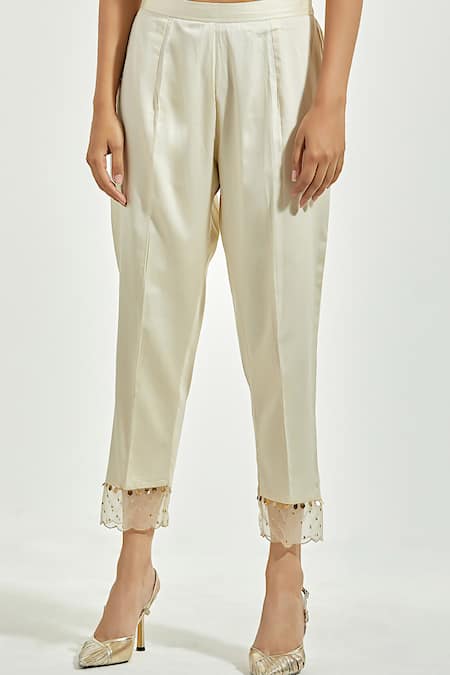 Anantaa By Roohi Green Bamboo, Modal Sequins Round Neck Blooming Flower Print Kurta With Pant at Aza Fashions Anantaa By Roohi_Green Bamboo, Modal Sequins Round Neck Blooming Flower Print Kurta With Pant_at_Aza_Fashions