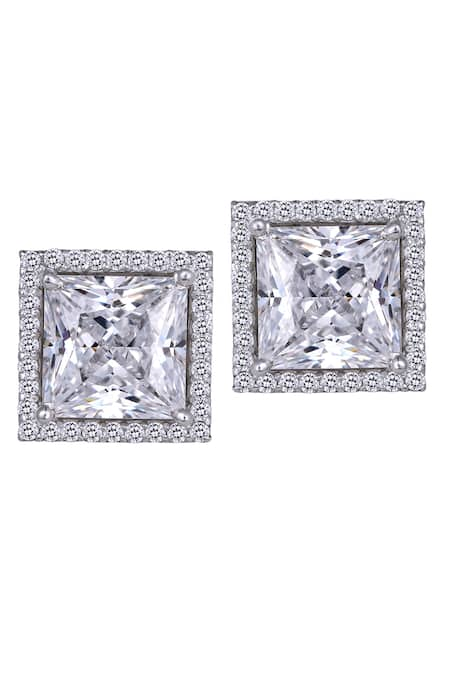 DIOSA PARIS JEWELLERY White Embellished Swarovski Zirconia Studs 