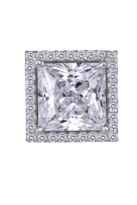 Shop DIOSA PARIS JEWELLERY White Crystals Swarovski Zirconia Embellished Studs at Aza Fashions Shop_DIOSA PARIS JEWELLERY_White Crystals Swarovski Zirconia Embellished Studs _at_Aza_Fashions