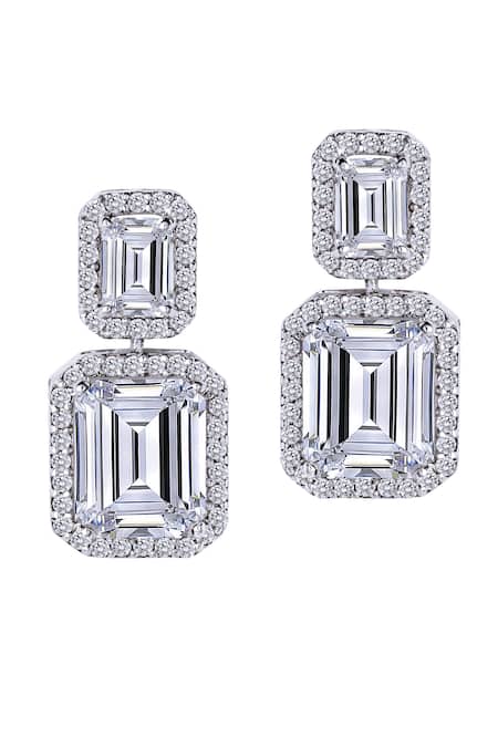 Diosa Paris Jewellery Octagon Swarovski Zirconia Embellished Earrings 