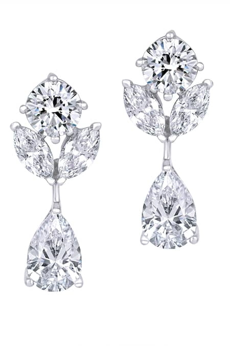 DIOSA PARIS JEWELLERY Pear & Marquise Swarovski Zirconia Embellished Earrings 