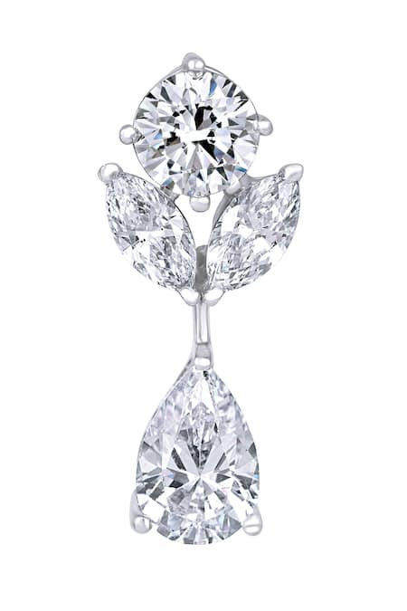 Shop DIOSA PARIS JEWELLERY White Crystals Pear And Marquise Swarovski Zirconia Embellished Earrings at Aza Fashions Shop_DIOSA PARIS JEWELLERY_White Crystals Pear And Marquise Swarovski Zirconia Embellished Earrings _at_Aza_Fashions