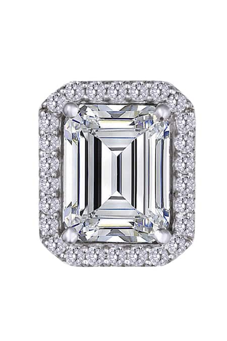 Shop DIOSA PARIS JEWELLERY White Crystals Octagon Shaped Embellished Studs at Aza Fashions Shop_DIOSA PARIS JEWELLERY_White Crystals Octagon Shaped Embellished Studs _at_Aza_Fashions