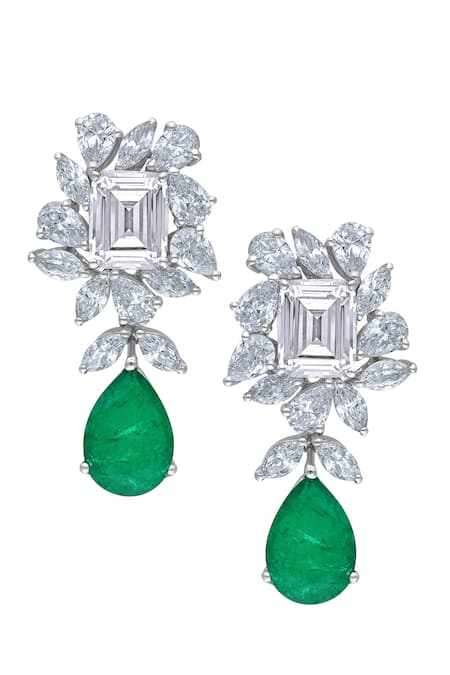 Artificial emerald clearance earrings