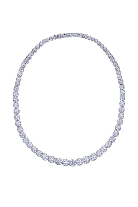 DIOSA PARIS JEWELLERY White Swarovski Zirconia Embellished Necklace