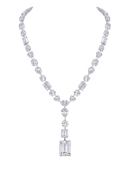 DIOSA PARIS JEWELLERY White Swarovski Embellished Necklace 