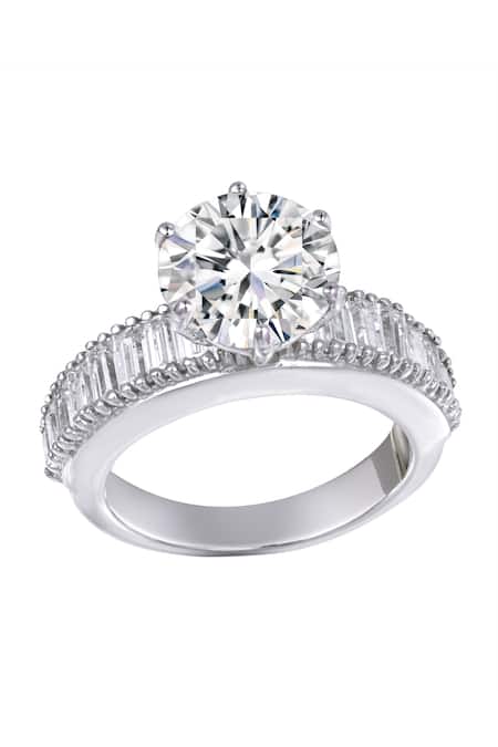 Arista 2-1/2 Carat T.W. Emerald Swarovski Diamond Three Stone Engagement  Ring in Sterling Silver - Walmart.com