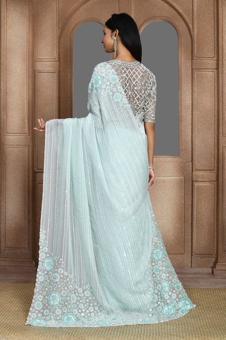 Kalighata Shimmer Embroidered Saree 