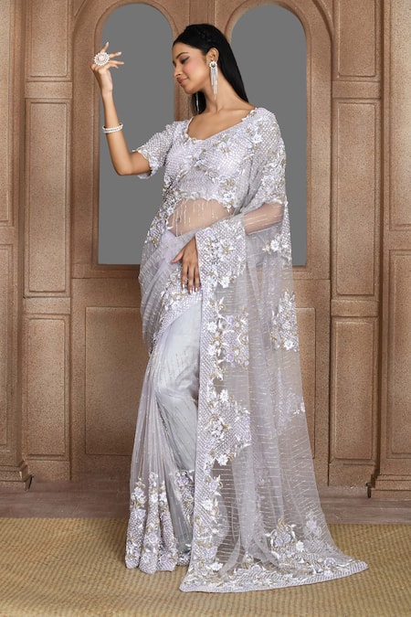 Kalighata Noor Embroidered Saree & Blouse Set 