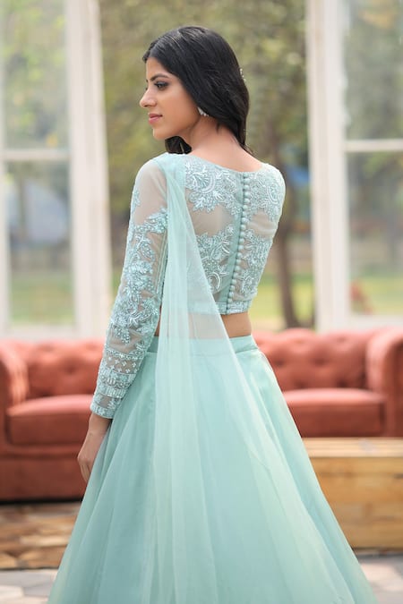 House Of Tushaom Embroidered Blouse Lehenga Set 