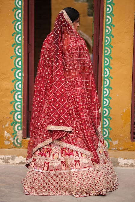 House Of Tushaom Raja Rani Embroidered Bridal Lehenga Set 
