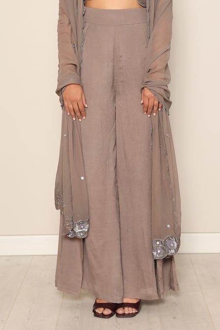 Buy Harshita Jain Green Georgette Sequins, Mirrors, Embroidery V-neck Floral Blouse Pant Set Online at Aza Fashions Buy_Harshita Jain_Green Georgette Sequins, Mirrors, Embroidery V-neck Floral Blouse Pant Set _Online_at_Aza_Fashions