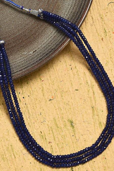 Kastiya Jewels_Blue Semi Precious Stone Layered Necklace_Online_at_Aza_Fashions