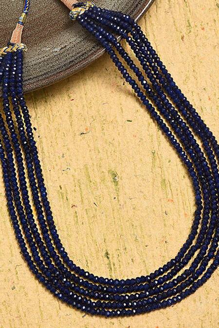 Shop_Kastiya Jewels_Blue Stone Layered Necklace_Online_at_Aza_Fashions