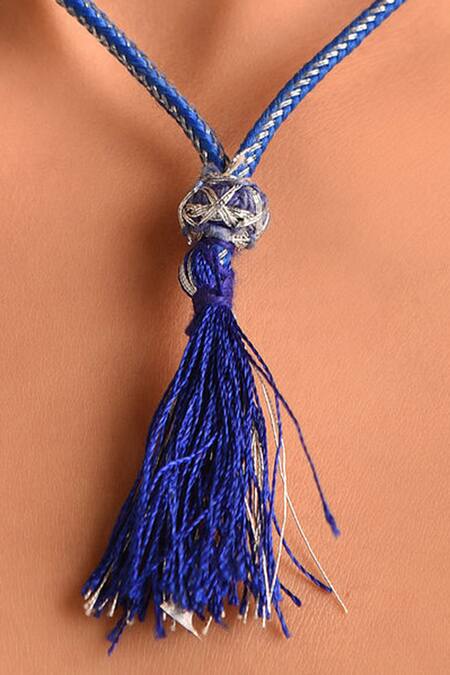 Kastiya Jewels_Blue Stone Layered Necklace_at_Aza_Fashions