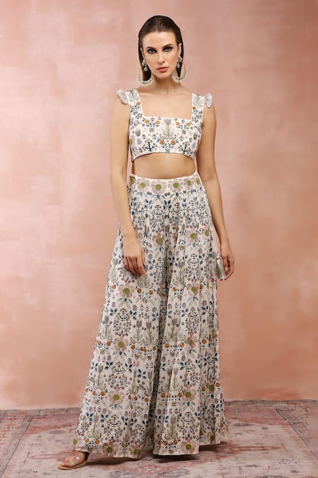 Payal Singhal Tulip Pattern Choli & Sharara Set 