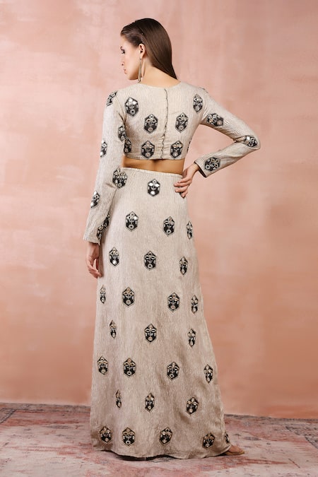 Payal Singhal Mirror Embroidered Choli & Skirt Set 