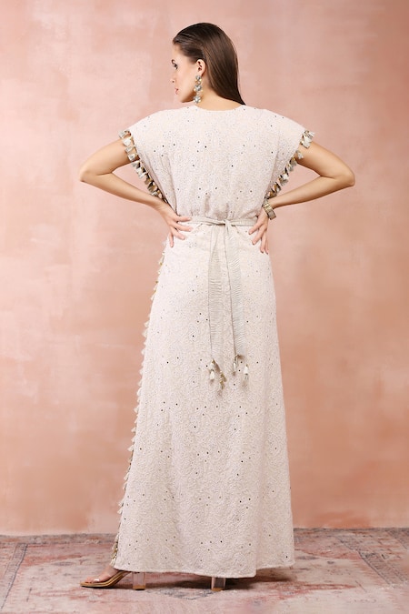 Payal Singhal Cream Georgette Embroidery Open Jacket Pant Set Online at Aza Fashions Payal Singhal_Cream Georgette Embroidery Open Jacket Pant Set _Online_at_Aza_Fashions