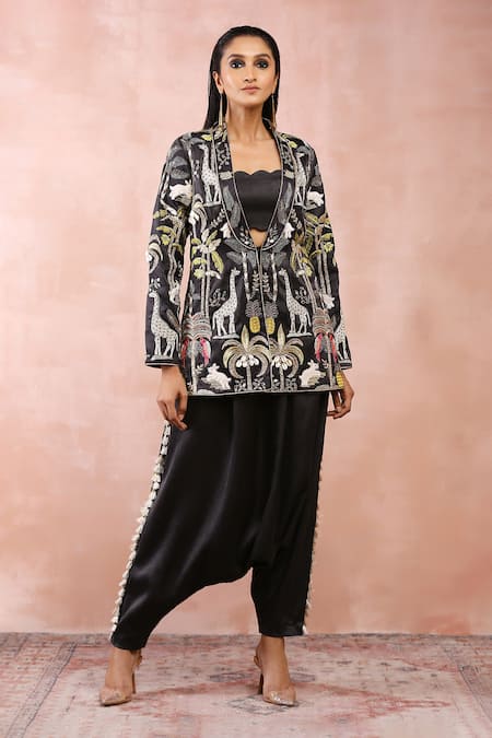 Payal Singhal Safari Embroidered Jacket Pant Set 