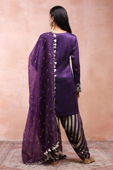 Payal Singhal Embroidered Kurta Woven Salwar Set 