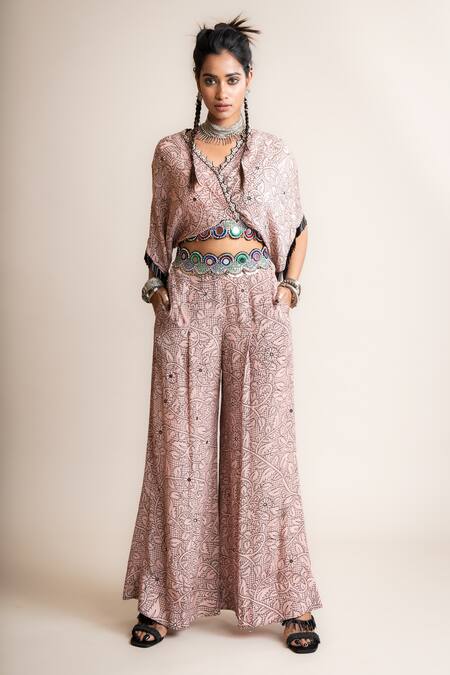 Buy Nupur Kanoi Pink Crepe Sequins, Beads, Embroidery Floral Pattern Kaftan Top And Pant Set Online at Aza Fashions Buy_Nupur Kanoi_Pink Crepe Sequins, Beads, Embroidery Floral Pattern Kaftan Top And Pant Set_Online_at_Aza_Fashions