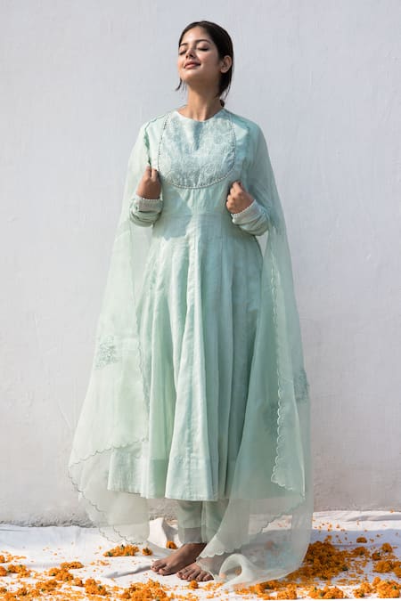 Mithi Supari Bela Yoke Embroidered Anarkali Set 