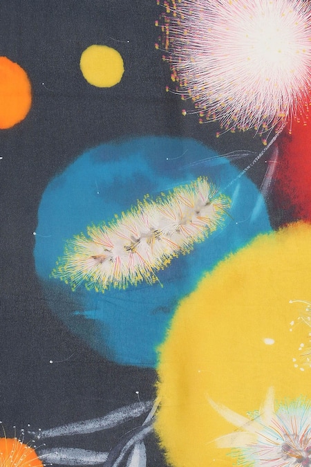 Satya Paul Blue Georgette The Printed Nebula Saree at Aza Fashions Satya Paul_Blue Georgette The Printed Nebula Saree _at_Aza_Fashions