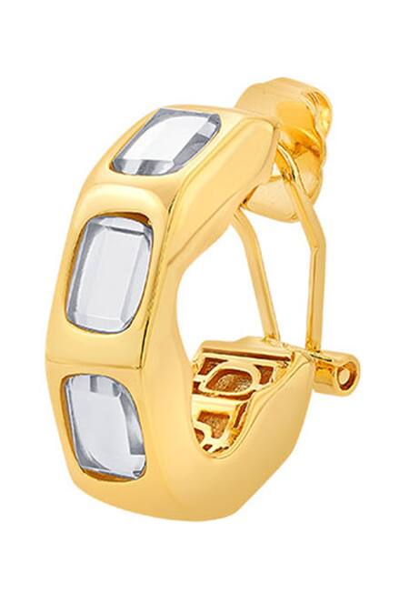 Isharya_Gold Plated Mirrors Just Jamiti Hoops _Online_at_Aza_Fashions