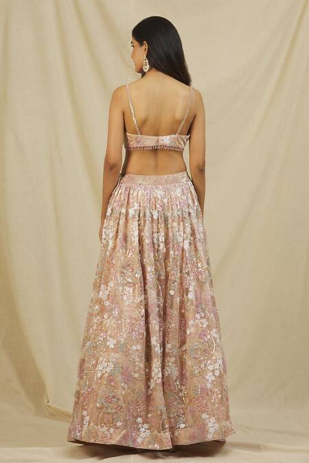 Rohini Bedi Sequin Embroidered Bridal Lehenga Set 