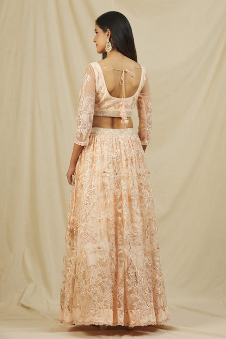 Rohini Bedi Floral Embroidered Bridal Lehenga Set 