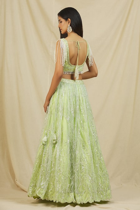 Rohini Bedi Sequin & Cut Dana Embroidered Lehenga Set 