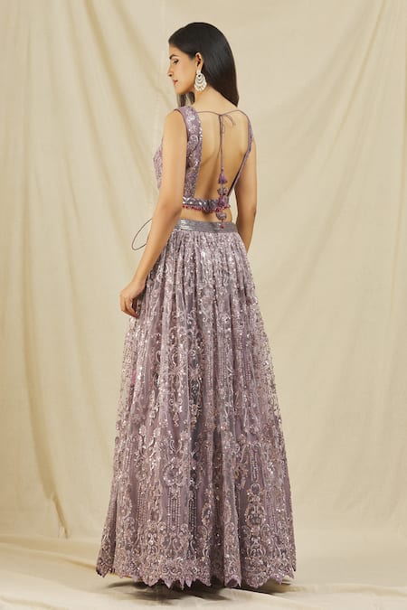 Rohini Bedi Sequin Embroidered Lehenga Set 