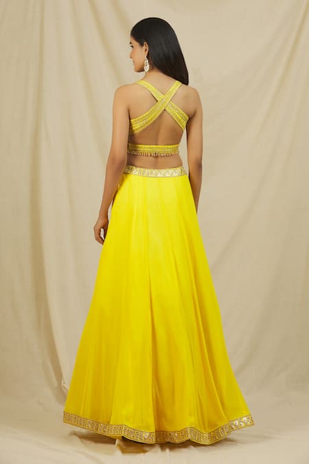 Rohini Bedi Zari Embroidered Blouse Lehenga Set 