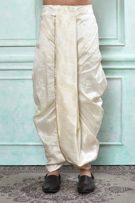 Buy Arihant Rai Sinha Yellow Jacquard, Silk Embroidery Sequin Work Kurta And Contrast Dhoti Pant Set Buy_Arihant Rai Sinha_Yellow Jacquard, Silk Embroidery Sequin Work Kurta And Contrast Dhoti Pant Set