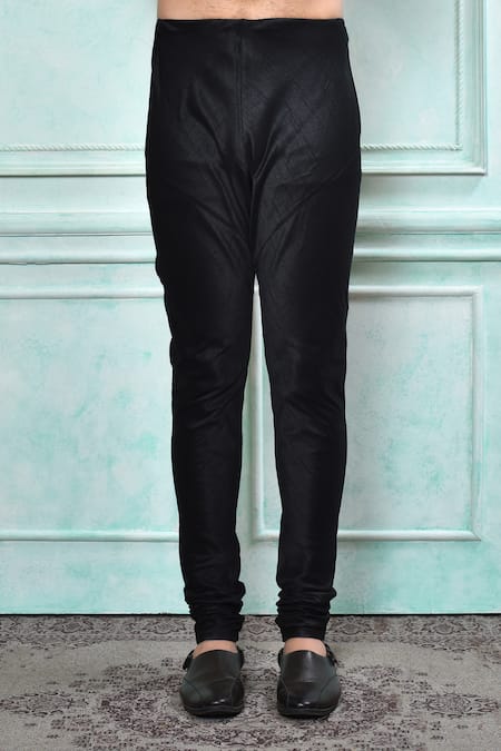 Arihant Rai Sinha_Green Jacquard, Silk Sequins Work Kurta And Black Churidar Set _Online_at_Aza_Fashions