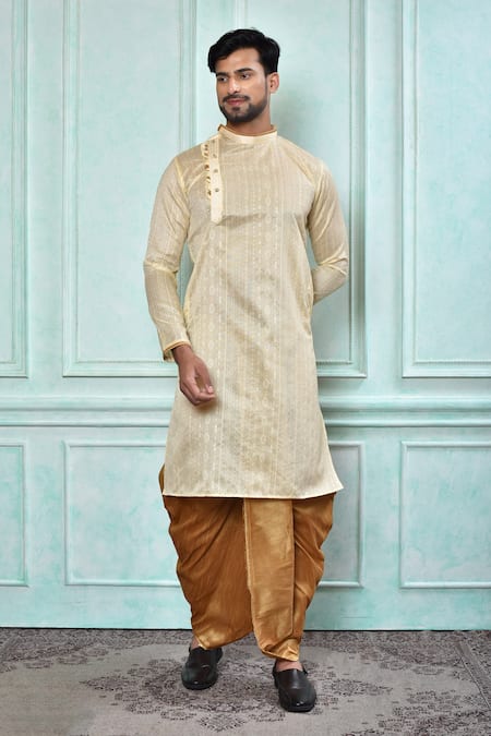 Aryavir Malhotra Sequin Work Kurta & Dhoti Pant Set 