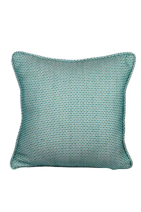 La Paloma Green Wool Geometric Pattern Double Sided Square Cushion Cover