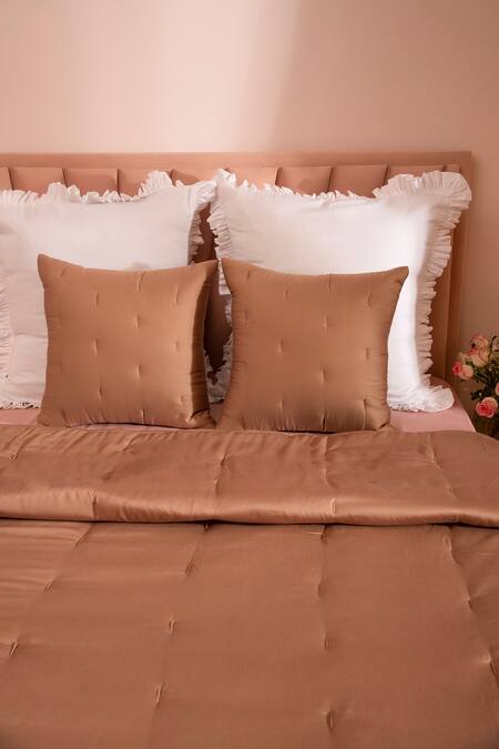 La Paloma Brown 100% Tencel Quilted Bedspread Set 