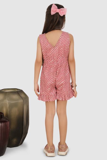 Jelly Jones_Pink Cotton Printed Striped Jumpsuit _Online_at_Aza_Fashions